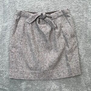J Crew Skirt Womens 4 Gray Heather Mini Straight Pencil Academia Wool Blend